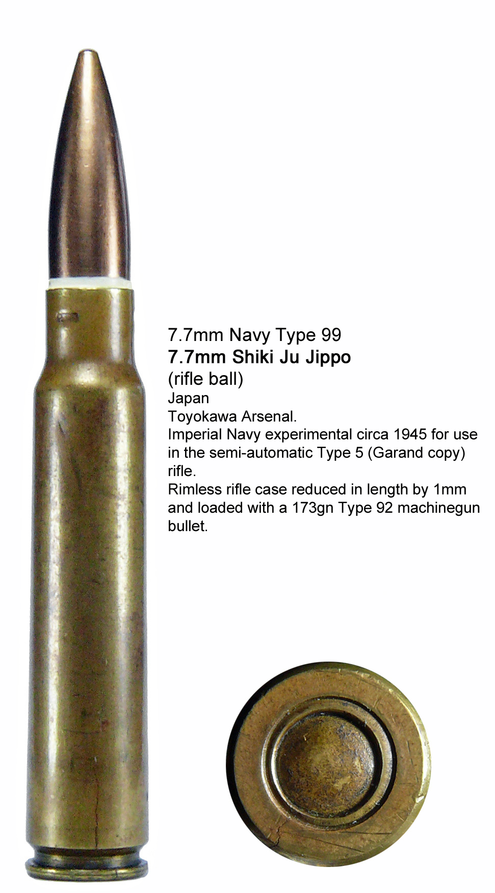 カートラベル7.62×39 7.7mm Japanese Navy Type 99 – Military Cartridges