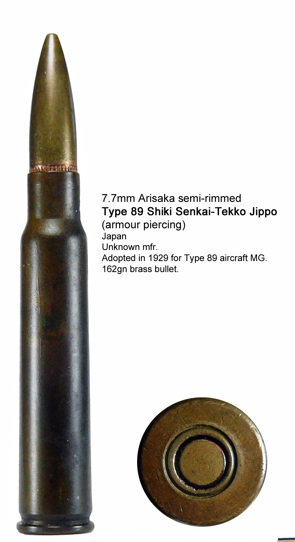11/25.50○Japanese Military Cartridge Han 7.7mm Japanese Semi-rimmed – Military Cartridges
